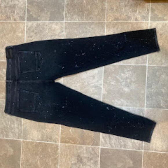 HUDSON | Zack Skinny Stretch Jeans Black Paint Splatter Distressed Denim Sz 42 - Picture 3 of 14